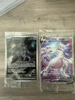 Pokemon Sealed - „Batman“ Mewtwo, Mewtwo V (English, SWP, SWSH229, 2 Cards) - Image 1