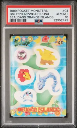 PSA 10 1999 Pocket Monsters Sealdass Orange Islands #03 GSLY/PIKA/PWG/DRZ/ONX - Image 1