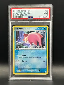 2005 Pokemon EX Delta Species- Slowpoke 83/113 Reverse Holo- Low POP- PSA Mint 9 - Image 2