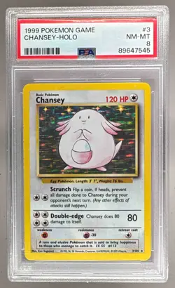 89647545 Chansey 1999 Pokemon #3/102 Holo PSA 8 - Image 1