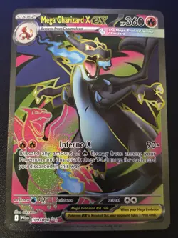 Mega Charizard x EX 109/094 Me02: Phantasmal Flames Holo NM Condition Pokemon - Image 1