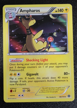 Pokemon TCG Ampharos Steam Siege 40/114 Holo Rare LP/NP - Image 1