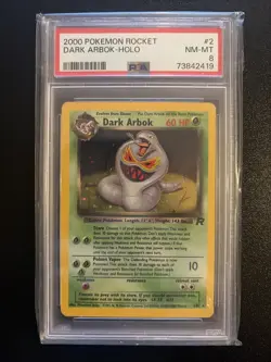 Pokemon 2000 PSA 8 Dark Arbok Holo Team Rocket 2/82 - Image 1