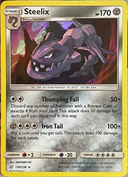 Steelix Holo Rare - 139/236 - Cosmic Eclipse Pokemon 2019 - Image 1