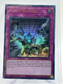 Yugioh Evenly Matched Trap MAMA-EN099 Ultra Rare 1st Edition NM - Image 1