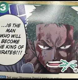 Zoro Juurou Event OP12-039 R, GREEN 3 SWORD LOGO 43, One Piece card, english - Image 3