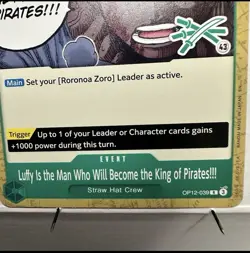 Zoro Juurou Event OP12-039 R, GREEN 3 SWORD LOGO 43, One Piece card, english - Image 4