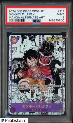 2024 One Piece OP09 Japanese Manga Alternate Art #119 Monkey D. Luffy PSA 9 - Image 1