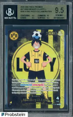 2025 ONE PIECE PROMOS BVB X ONE PIECE MATCH DAY 2025 003 MONKEY D. LUFFY BGS 9.5 - Image 1