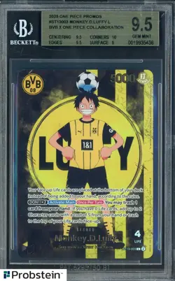 2025 ONE PIECE PROMOS BVB X ONE PIECE MATCH DAY 2025 003 MONKEY D. LUFFY BGS 9.5 - Image 1
