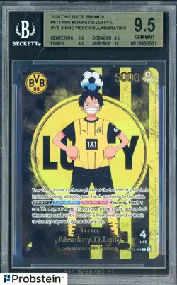 2025 ONE PIECE PROMOS BVB X ONE PIECE MATCH DAY 2025 003 MONKEY D. LUFFY BGS 9.5 - Image 1