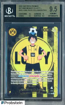 2025 ONE PIECE PROMOS BVB X ONE PIECE MATCH DAY 2025 003 MONKEY D. LUFFY BGS 9.5 - Image 1