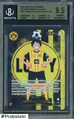 2025 ONE PIECE PROMOS BVB X ONE PIECE MATCH DAY 2025 003 MONKEY D. LUFFY BGS 9.5 - Image 1
