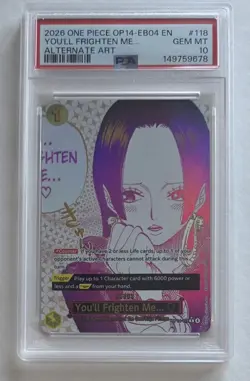 One Piece OPTCG English PSA 10 You'll Frighten Me...Alternate Art OP14-118 R* - Image 1