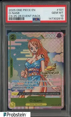 2025 One Piece EN CS 25-26 Event Pack #101 O-Nami PSA 10 GEM MINT - Image 1