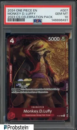 2024 One Piece EN CS Celebration Pack #007 Monkey D. Luffy PSA 10 GEM MINT - Image 1