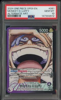 2024 One Piece OP09 EN Alternate Art #061 Monkey D. Luffy PSA 10 GEM MINT - Image 1