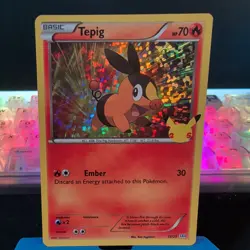 Pokemon Card Tepig 13/25 McDonald’s 25th Anniversary Promo Holo Near Mint - Image 1