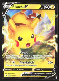 Pokemon Pikachu V 043/185 Vivid Voltage Ultra Rare Holo Pokemon Card - Image 1