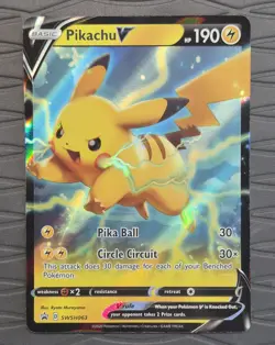 Pikachu V Black Star Promo SWSH063 Holo Pokemon Card NM - Image 1