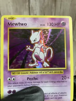 Mewtwo 51/108 Holo Pokemon Card Rare NM Psychic - Image 3