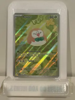 Pokemon TCG Rowlet POR Full Art Holo Basic Grass 80 HP 090/088 Card - Image 1