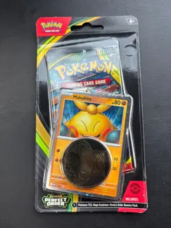 Pokemon TCG Perfect Order Booster Pack Makuhita Promo Card Coin - Image 1