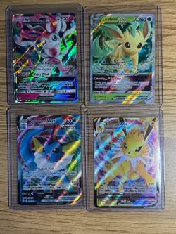 Pokemon Card Lot Of 4 Eeveelutions (Sylveon GX, Leafeon Vstar, Vaporeon VMAX) - Image 1