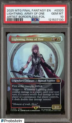 2025 MTG Final Fantasy EN Artist Borderless Foil Lightning Army of One PSA 10 - Image 1