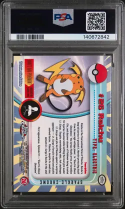 2000 TOPPS CHROME POKEMON T.V. SPARKLE #26 RAICHU PSA 9 - Image 2