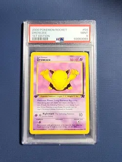 2000 POKEMON ROCKET 1ST ED #54 DROWZEE PSA 9 - Image 1