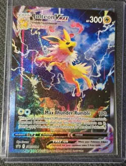 NM Pokemon Jolteon VMAX SWSH184 Sword & Shield Full Art Black Star Promo Holo - Image 1