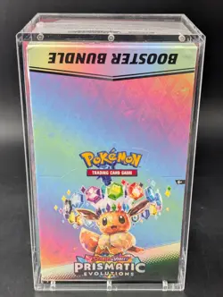 Pokemon SV8.5 Prismatic Evolutions Sealed Booster Bundle Display W/Acrylic Case - Image 1