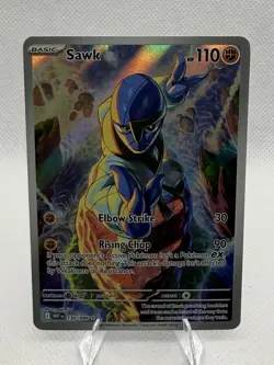Pokemon Sawk Full Art Illustration Rare Holo 130/086 Sv: White Flare 110HP 2025 - Image 1