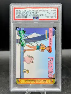 Pokemon 1999 Japanese Bandai Carddass Vending 6 #199 Jigglypuff & Misty PSA 8 🚀 - Image 1