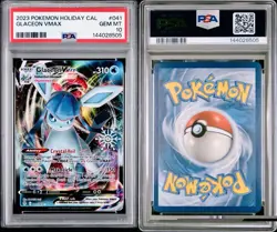 2023 POKEMON HOLIDAY CALENDAR #041 GLACEON VMAX HOLO SNOWFLAKE PSA 10 GEM MINT - Image 3