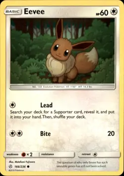 Eevee 166/236 Common Cosmic Eclipse Pokemon NM - Image 1