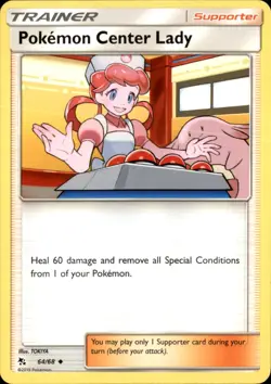 Pokemon Center Lady 64/68 Uncommon Hidden Fates Pokemon NM - Image 1