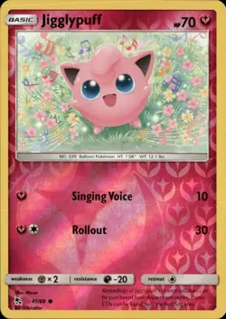 Jigglypuff 41/68 Common Hidden Fates Pokemon Reverse Holo NM - Image 1