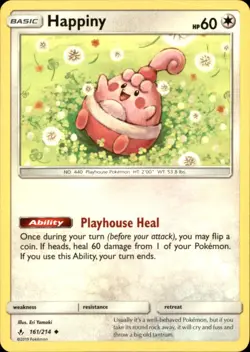 Happiny 161/214 Uncommon Unbroken Bonds Pokemon NM - Image 1