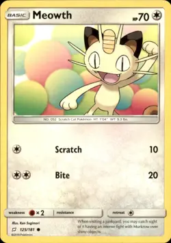 Meowth 125/181 Common Team Up Pokemon NM - Image 1