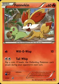Fennekin 10/124 Common Fates Collide Pokemon NM - Image 1