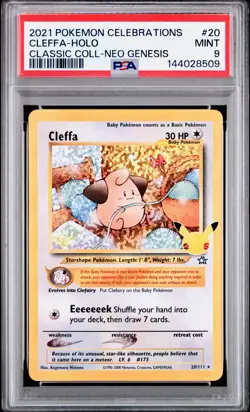 2021 POKEMON CELEBRATIONS CLASSIC #20 CLEFFA HOLO PSA 9 MINT CLEAN 💎 NEW LABEL - Image 1