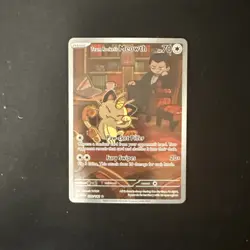 Pokemon: Team Rocket's Meowth Illustration Rare IR Holo 203/182 Destined Rivals - Image 1
