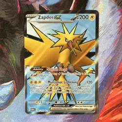 Pokemon Zapdos ex Ultra Rare Full Art Holo 192/165 Sv: Scarlet & Violet 151 TCG - Image 1