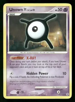 Unown [X] 71/132 Uncommon Secret Wonders Pokemon Moderately Played - Image 1