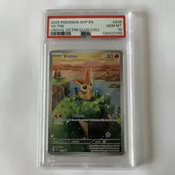 2025 Pokemon SVP EN Unova Victini Illustration Collection #208 Victini PSA 10 - Image 1
