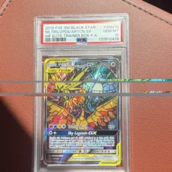 Pokemon TCG Moltres & Zapdos & Articuno GX Promo Holo SM210 Full Art PSA 10 - Image 1