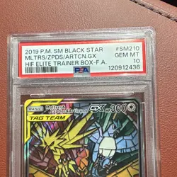 Pokemon TCG Moltres & Zapdos & Articuno GX Promo Holo SM210 Full Art PSA 10 - Image 2