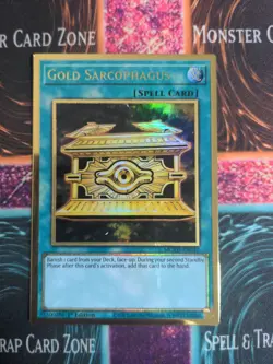 Yu-Gi-Oh! Gold Sarcophagus MGED-EN041 1st Edition Premium Gold Rare NM b2/ - Image 1